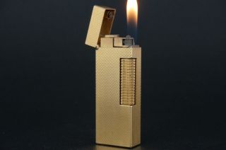 Dunhill Rollagas Lighter Rl0201 Fine Barley Gold Plated M92