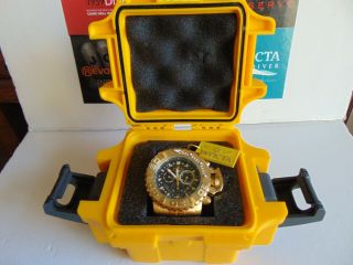 Invicta Sea Hunter Gen Ii 70mm Chronograph Swiss 18k Ion - Plated Gold Ss Watch