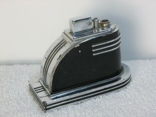 Antique Ronson Touch - Tip Lighter Streamlined Black &chrome Art Deco Missing Wand