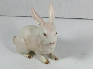 Vintage Lefton White Porcelain Bisque Sitting Bunny Figurine H880 Japan Bin 13