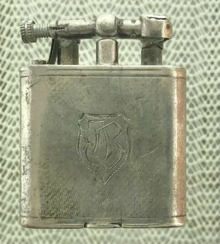 Dunhill Sterling Silver Unique Lift Arm Cigarette Lighter Well Worn But Compl