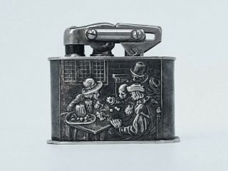 Vintage Kw Karl Wieden Repousse Table Lighter Silver Plated