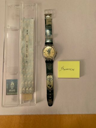 Limited Vintage Swatch Watch 1996 Atlanta Olympics Green And Gold With