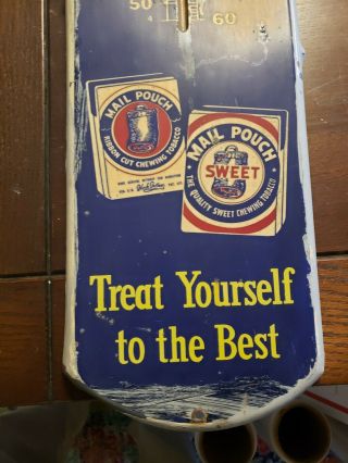 Vintage large Mail pouch chewing tobacco advertising thermometer 38.  5x8 