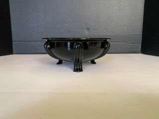 Vintage Art Deco L.  E.  Smith Black Amethyst 3 Legged Candy Dish Bowl