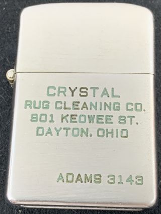 1940’s 3 Barrel Hinge Zippo Lighter - Crystal Rug Cleaning Dayton,  Ohio