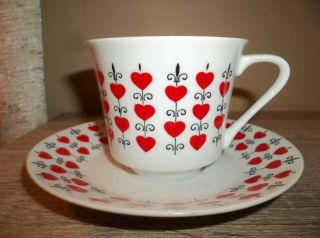 Vtg Relpo Heart Cup And Saucer Coffee Tea Cup Valentine No Damage Japan