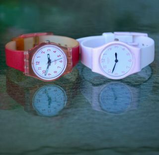 Two Vintage Swatch Ag1994 Swiss Made Women 