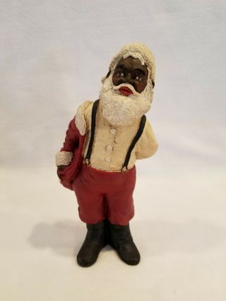 Vintage Black African American Santa Claus 7 Inch Christmas Figurine