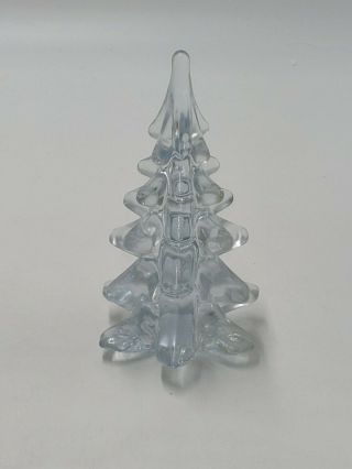 Vintage Christmas Tree Lead Crystal Clear Glass Table Top Christmas Tree 6 " Tall