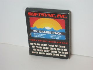 Vintage Computer Cassette Game 2k Games Pack Softsync Inc