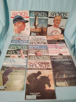 19 Vintage Sports Illustrated Magazines From 1955 - 1958 Great Set.