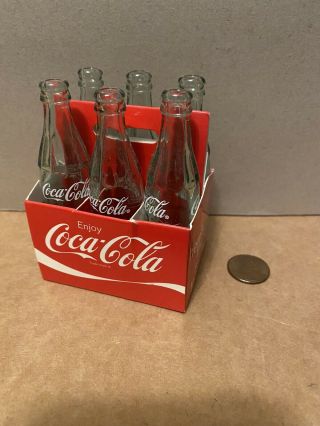 Coca Cola Classic 6 Pack Mini Bottles Empty Formula Coke Vintage