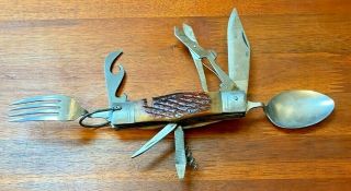 Vintage Globemaster Hobo Knife Camping Scouts 60900,  8 Piece