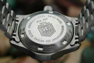 Vintage Women ' s TAG HEUER 2000 Quartz Professional 200M 972.  008 Steel Watch 6