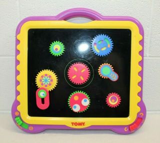 Vintage Tomy Gearation Motorized Busy Gears Magnetic Board Toy 2 Speeds