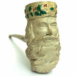 A Fine Antique Charles Crop London St Nicholas Clay Pipe C1860 Father Christmas