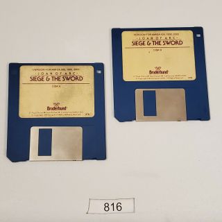Joan Of Arc Siege & The Sword Commodore Amiga 3.  5 " Floppy - 2 Disks