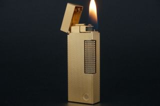 Dunhill Rollagas Lighter Rl1401 Fine Barley Gold Plated M76