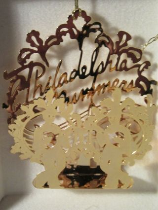 Vtg 1983 Philadelphia Mummers Parade String Band Ornament 24kt Gold Finish Usa