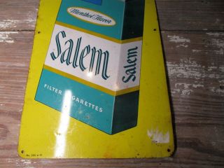 RARE Vintage Salem Cigarettes Advertising Tin Tacker Sign Authentic 3