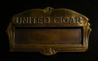 Antique United Cigar Tobacco Advertising Employee Name Badge Whitehead & Hoag