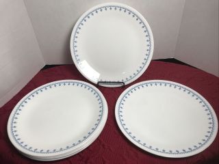 Corelle Vintage Snowflake Blue Garland Dinner Plates 10 1/4 " Set Of 8