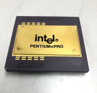 Intel Pentium Pro 200mhz Sy013 Kb80521ex200 Vintage Cpu Processor - Gold