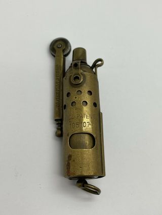 Rare Vintage Brass " Imco " Austria Trench Lighter Pat.  105107