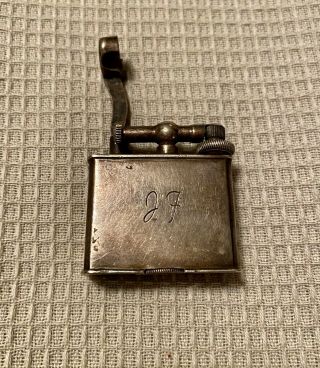 VINTAGE STERLING SILVER LIFT ARM LIGHTER - 1940s - MEXICO - “JF” 2