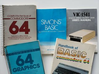 5 Random Commodore 64 Books - Handbook Of Basic For The C64 And 4 Others