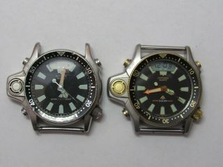 2 Citizen Promaster Aqualand Ana Digi Diver Watches C023 - 088051 & C023 - 088069