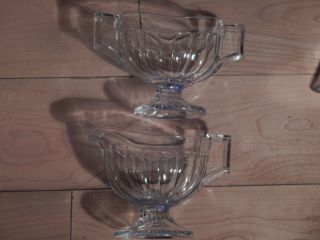 Vintage Heisey,  Clear,  Footed Cream And Sugar - 3