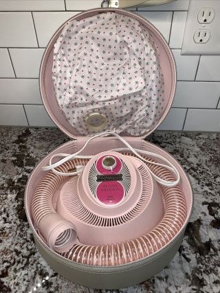 Vtg Pink Universal Handy - Hannah Portable Bonnet Hair & Nail Dryer Model Uh1595d