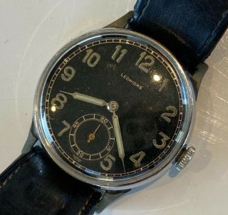 Vintage Military Type Leonidas Watch - Ww2 Favoured By German Luftwaffe Pilots