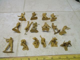 Vtg Marx Battleground Desert Fox Us Gi Tan Wwii Army Men Figures Soldiers 54mm 5