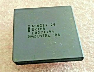 Intel A80387dx - 20 Fpu Math Coprocessor Vintage Rare 68 Pin Ceramic Pga