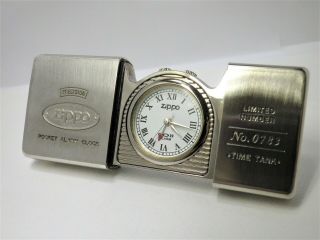 Timetank Time Tank Zippo 1995 Pocket Clock Watch Running With Defect 250301b82