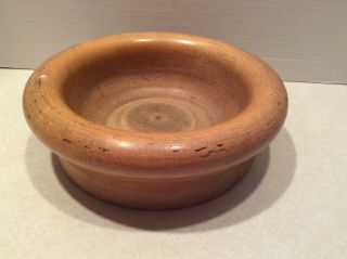 Vintage Round Wooden Bowl,  Hand Turned,  10 1/2 " Diameter