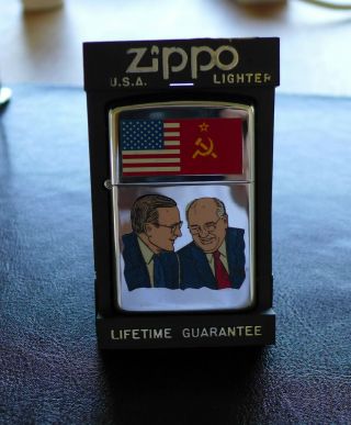 Zippo Usa And Soviet Union Bush And Gorbachev,  Flags