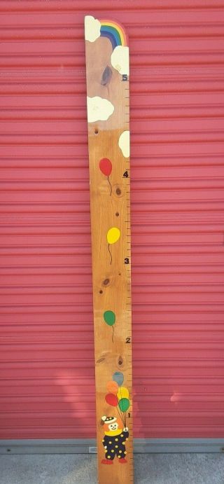 Vintage Wooden Growth Chart Giant Ruler For Kids Wood Height Board Handmade