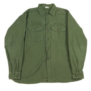 Vintage 1960s 1966 Vietnam War Us Army Og Cotton Fatigue Shirt Men’s 16.  5 - 36