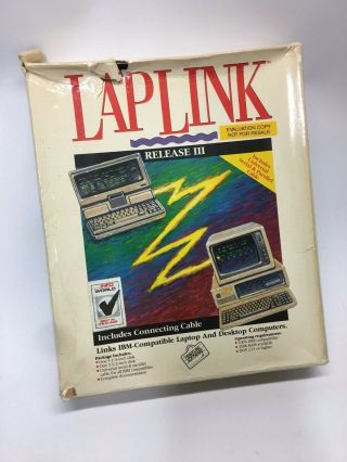 Vintage 1989 Computer Software Laplink Release Iii Ibm Book And Disks Evaluation
