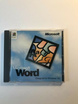 Vintage Microsoft Word Version 7.  0 1995 With Key Windows 95