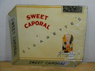 Rare Sweet Caporal Cigarette Pack 20 " X 17 " Tobacco Tin Sign Cut From Bigger