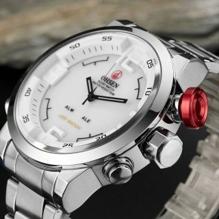 Armbanduhr Edelstahl Quarz Herren Armband Von Armbanduhr Schwarz Silber 2