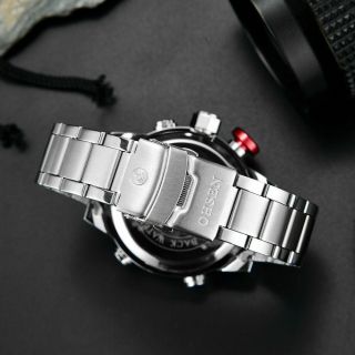 Armbanduhr Edelstahl Quarz Herren Armband Von Armbanduhr Schwarz Silber 3