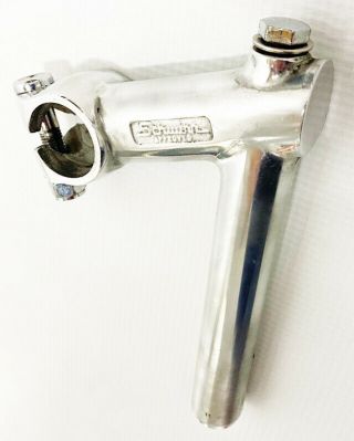 Vintage Schwinn Approved Polished Aluminum Bicycle Stem,  7/8 " Quill,  1 " Clamp