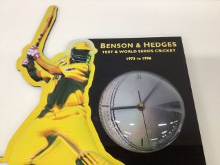 Vintage Benson & Hedges.  Test & World Series Cricket 1973 - 1996 Battery Clock 122 3