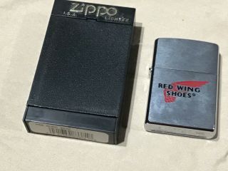 Vintage 1999 ZIPPO LIGHTER in Case RED WING SHOES Boots Advertisement 2